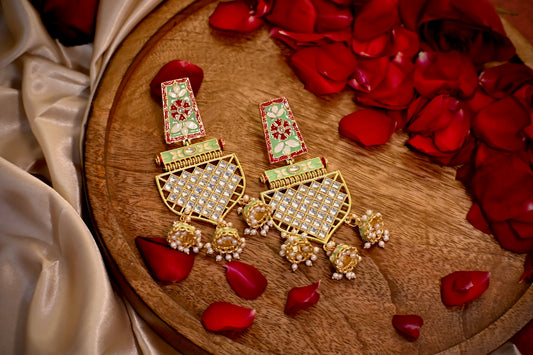 Meenakari Amazing Gold-plated Chandelier Earrings